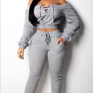 Gray jogger set